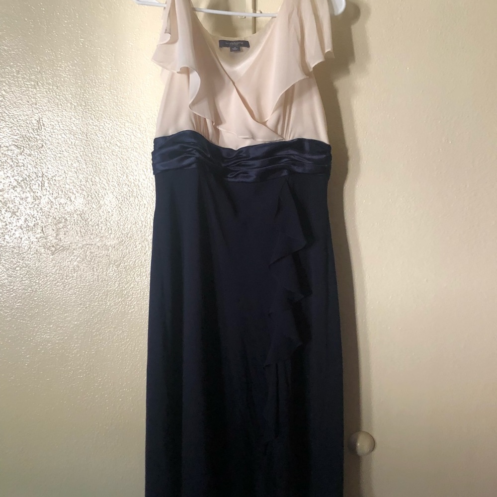 Whit and navy Blue Dress